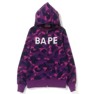 APE Color Camo Bape Swarovski Full Zip Hoodie – Purple